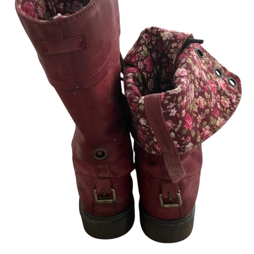 Dr. Martens Women's Triumph 1914 W Eye Cherry Red Floral Fold Over US 8.5 RARE - Picture 5 of 11
